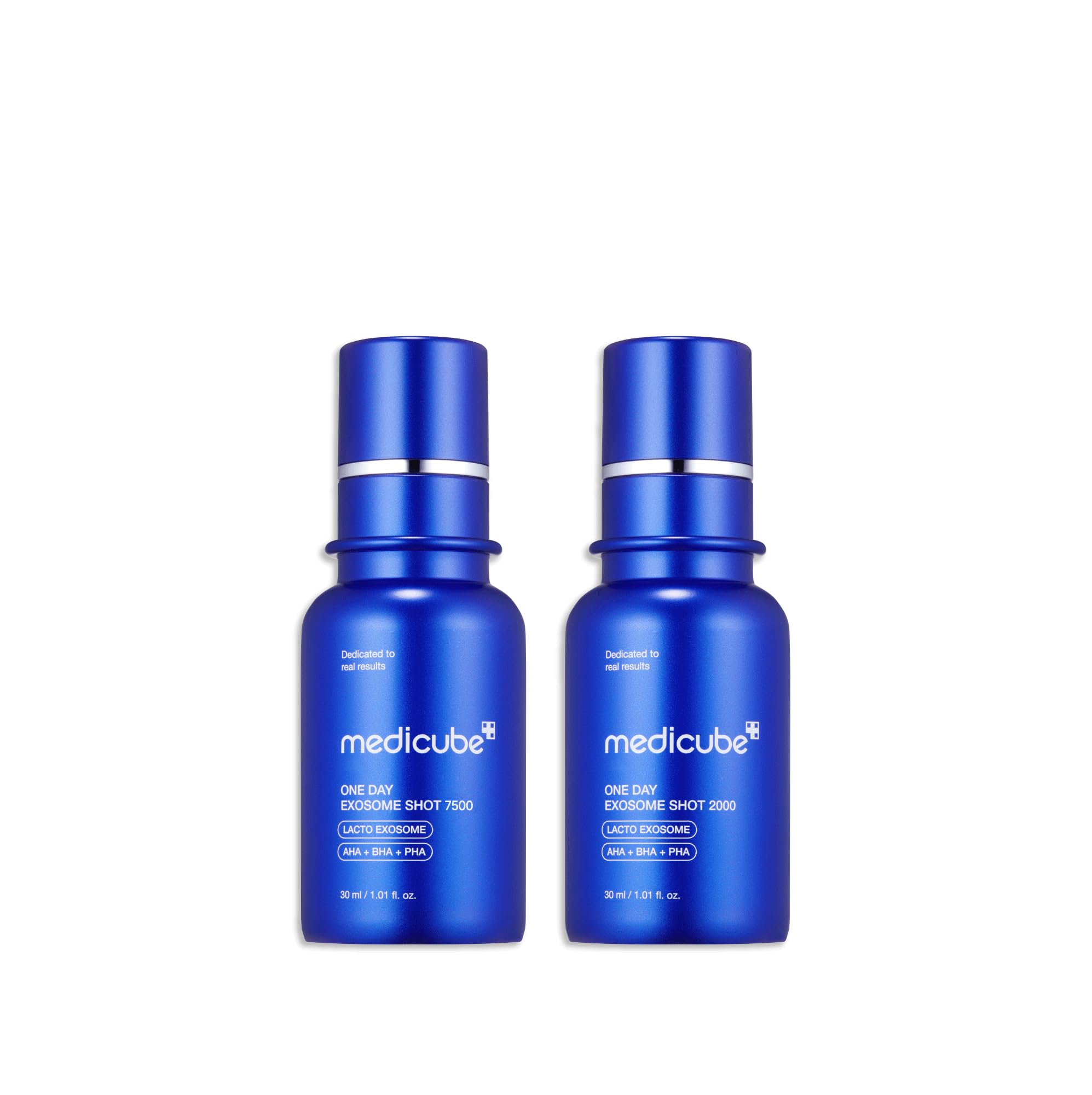 medicube Zero Exosome Shot Duo: Zero Exosome Shot 2,000PPM Spicule Facial Serum and Zero Exosome SHot 7,500PPM Spicule Facial Serum