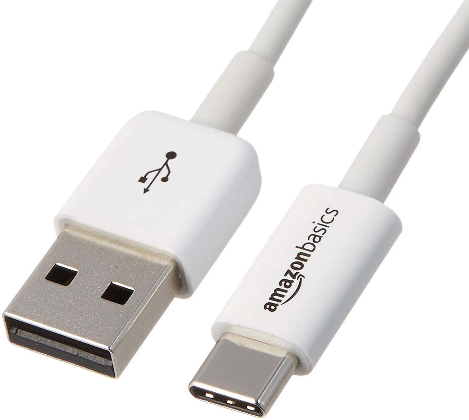 Amazon Basics USB-C to USB-A 2.0 Fast Charger Cable, 480Mbps Speed, USB-IF Certified, for Apple iPhone 16/15, iPad, Samsung Galaxy, Tablets, Laptops, 6 Foot, White