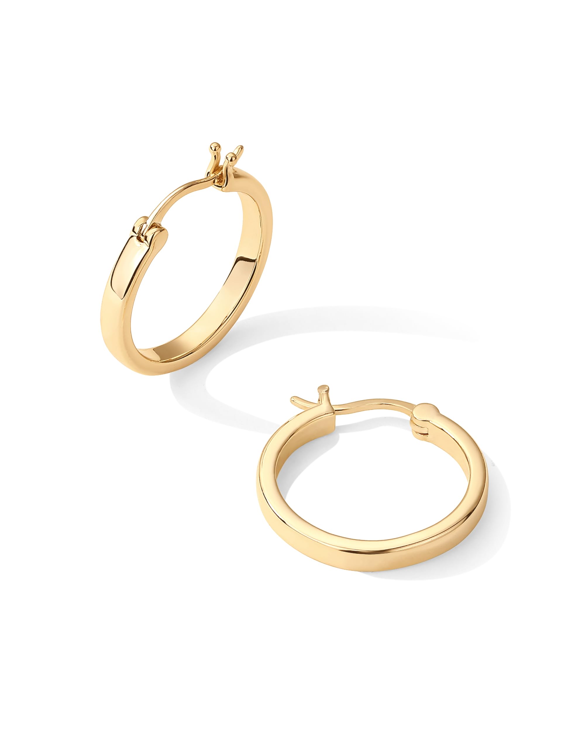 PAVOI 14K Yellow Gold Plated 925 Sterling Silver Post Lightweight Hoops | 20mm | Yellow Gold Hoop Earrings for Women