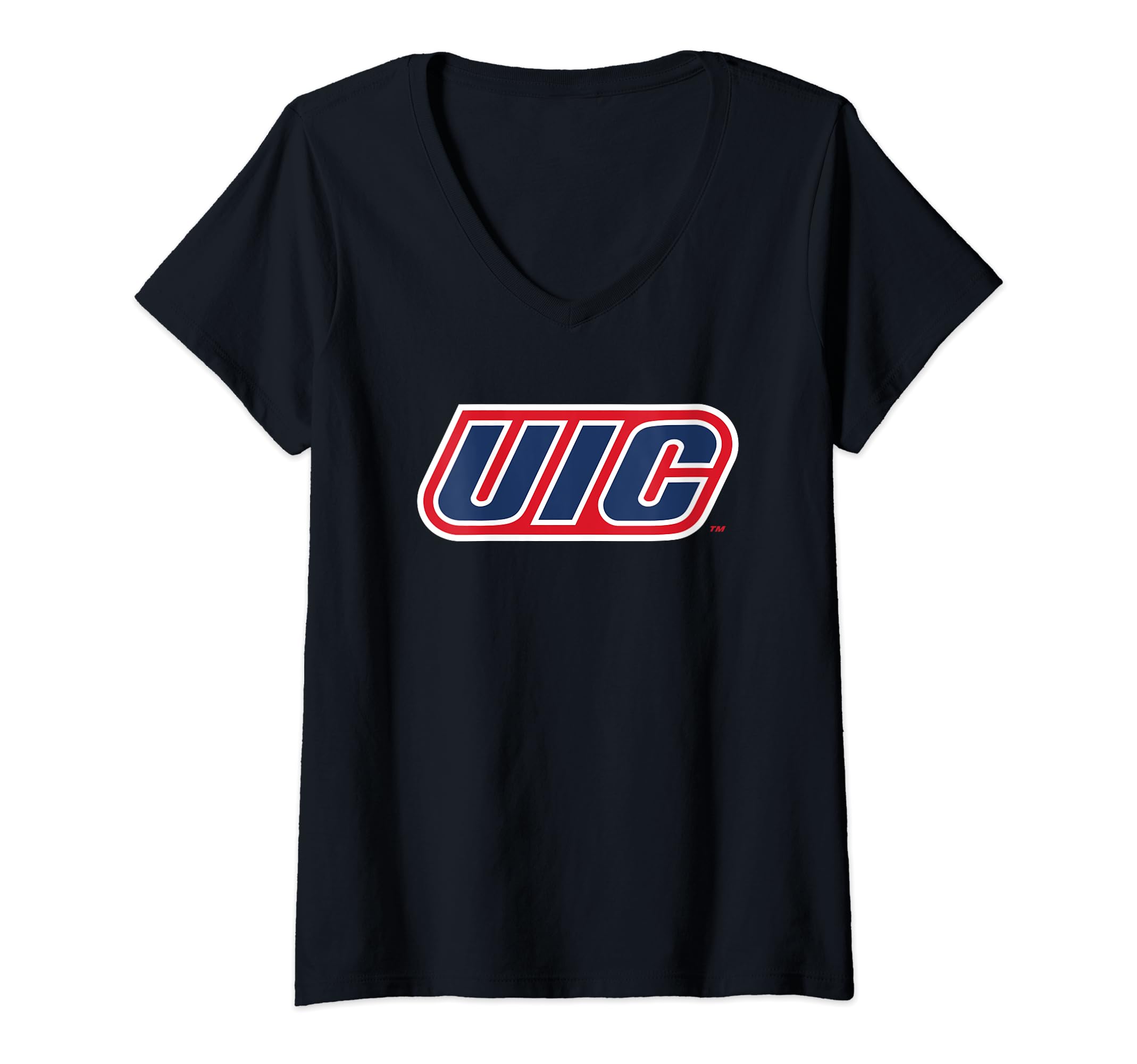 Womens Illinois Chicago Flames UIC Icon Officially Licensed V-Neck T-Shirt