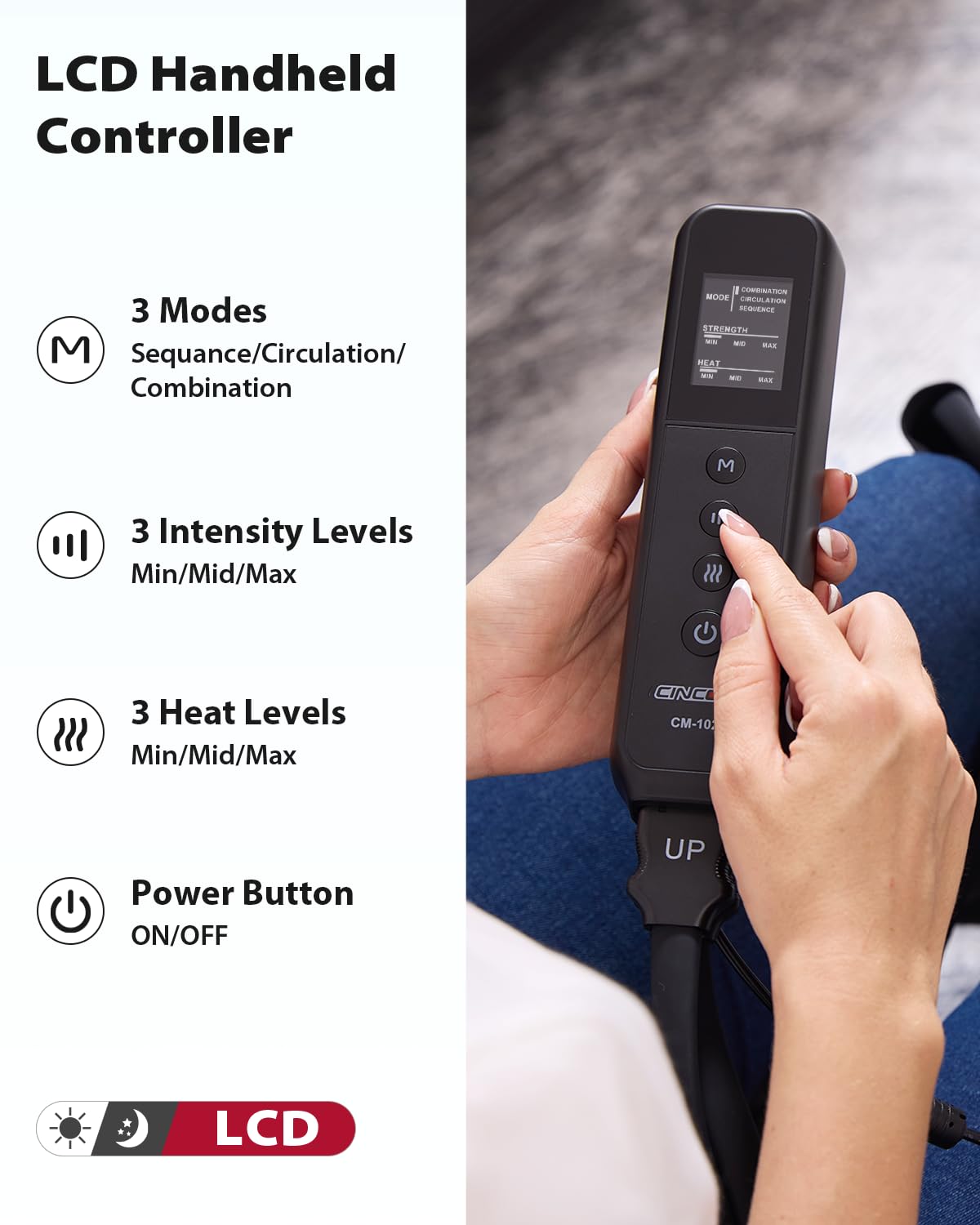 CINCOM Leg Massager with Heat and Compression for Circulation and Pain Relief Foot and Leg Massager Birthday Gifts for Women Men