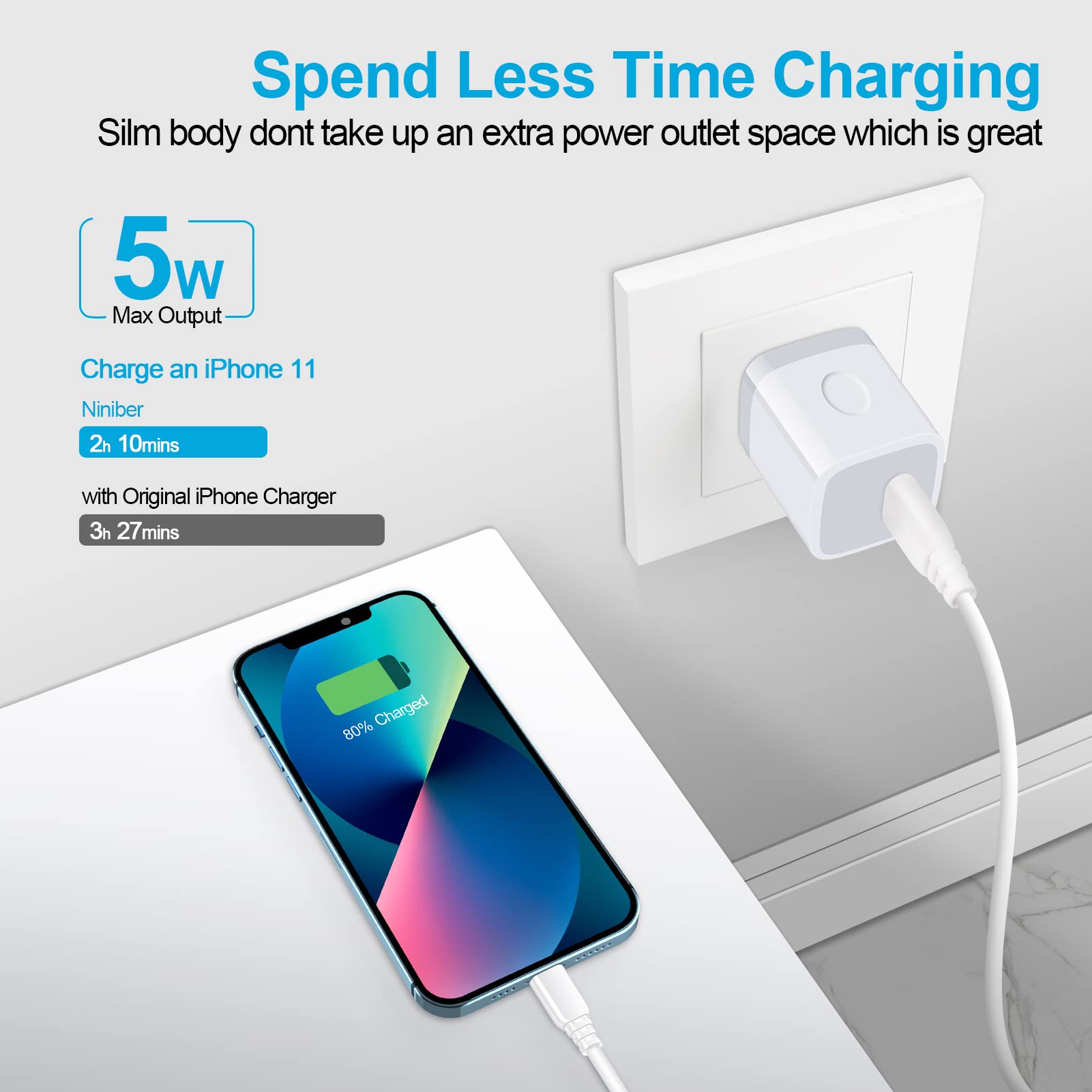 Wall Charger Adapter USB Charging Block, 5Pack Single Port USB Plug in Charger Cube Box Power Blocks Brick Charger Station Compatible with Samsung Galaxy A53 A13 A54 A20 S23 S22 S20 S21 A25