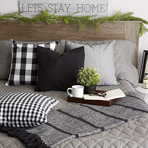 DII Decorative Square Throw Pillow Cover Collection Cotton, Machine Washable, Hidden Zipper, 18x18, Black Assorted, 4 Piece