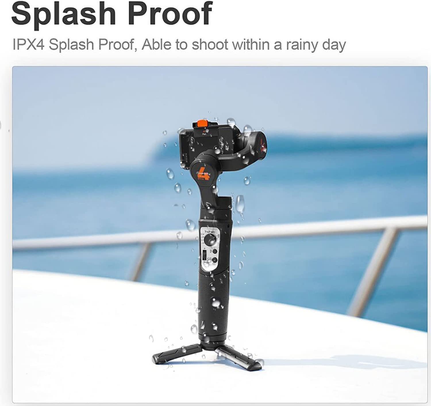 hohem iSteady Pro 4 3-Axis Gimbal Stabilizer for GoPro 13/12/11/10/9 8/7/6/5, for Osmo Action and Other Action Cameras,Support Bluetooth & Cable Control, IPX4 Splash Proof with Tripod