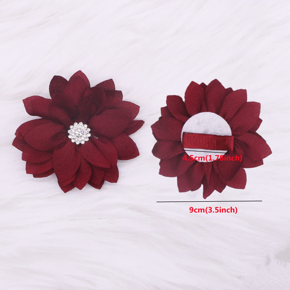 Snadulor 10Pcs Baby Girl Hair Bow Clips Floral Barrettes Grosgrain Satin Flower for Infants Toddlers Kids Girls,multiple colour
