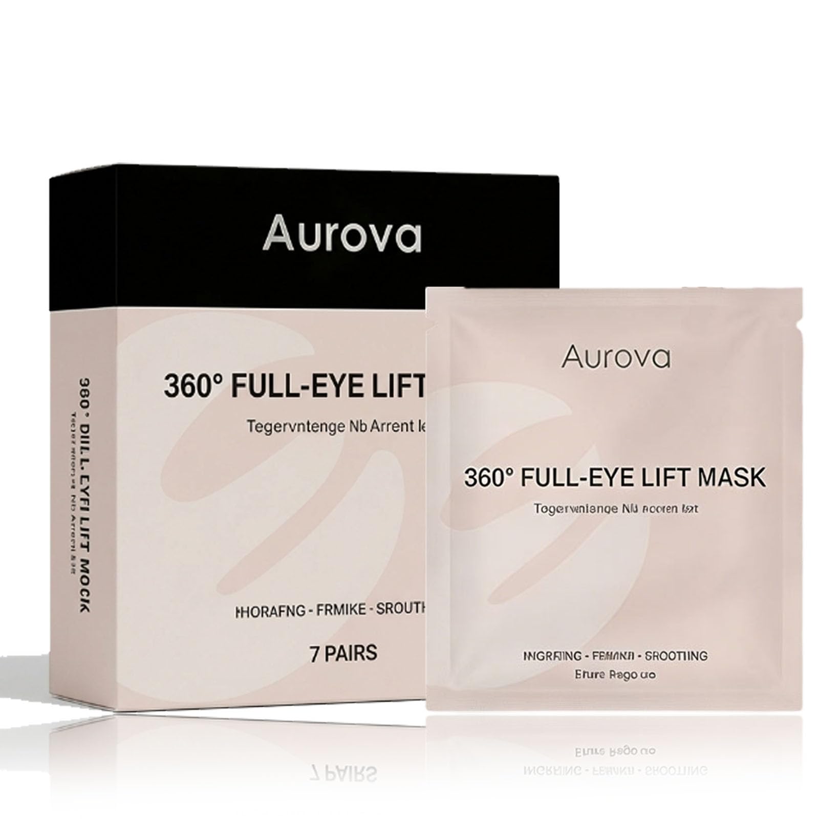 Aurova Beauty Eye Mask, 360° Full-Eye Lift Mask, Eye Mas with Collagen & Vitamin C, Nourishing & Non Irritating, for Puffy Eyes and Dark Circles (7 Pairs/14 Pieces)