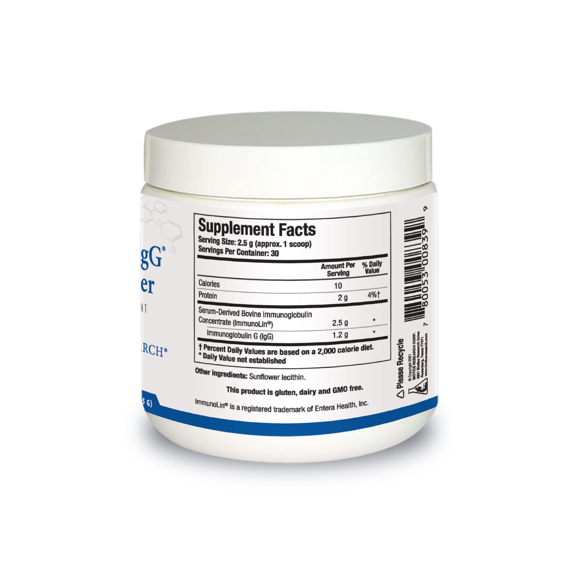 Biotics Research Immuno-gG SBI Powder Easy-to-Mix Powder Formula, Ultimate IgG, Complete Gut Health and Immune Support, Dairy Free, Immunoglobulin Concentrate - 2.6 Oz