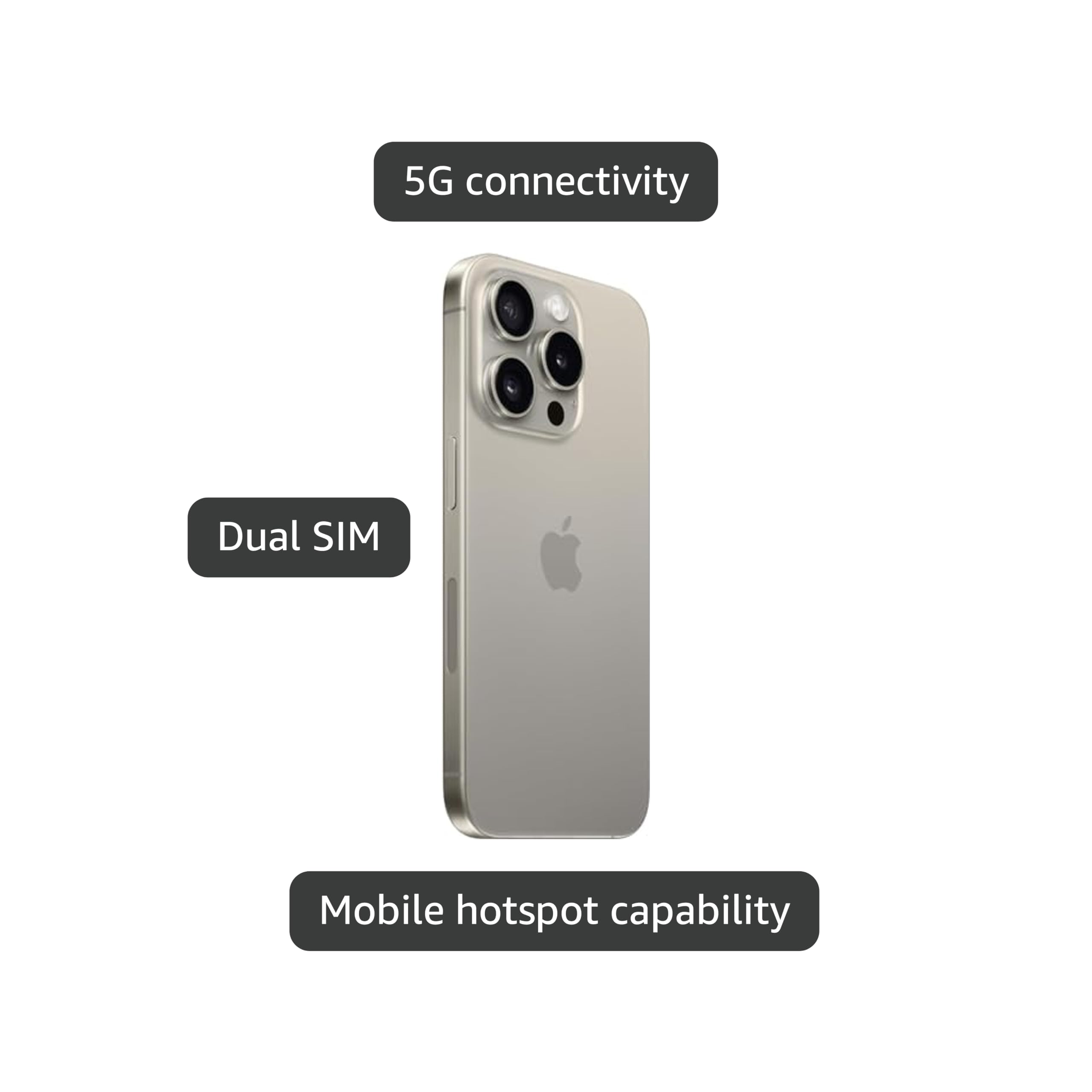 Apple iPhone 15 Pro, 128GB, Natural Titanium - T-Mobile (Renewed)