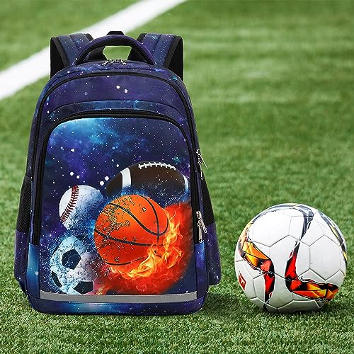 LEDAOU Kids Preschool Backpack Girls Kindergarten BookBag Elementary Waterproof Galaxy School Bag 7 Pockets with Chest Strap(Balls Starry Sky)