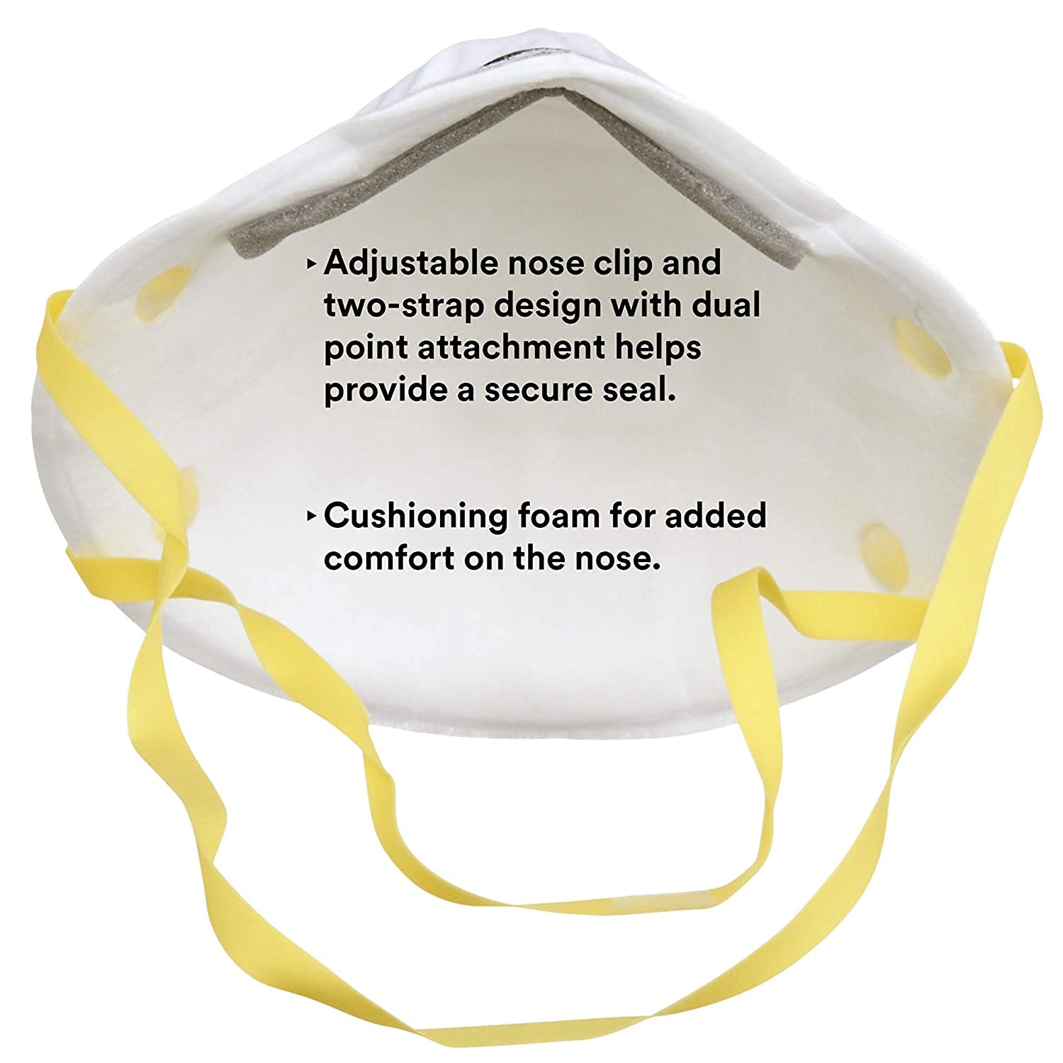 3M 8210 Particulate Respirator, N95, Pack of 20 Disposable Respirators, NIOSH APPROVED, Two-Strap Cup Style Design, Lightweight with Cushioning Nose Foam