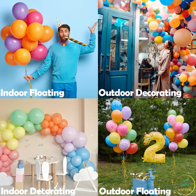 AFTERLOON® Biodegradable Mini Balloons 144 pcs Pastel Gray 5 Inch, Matte Color Thickened Extra Strong Latex Helium Float, Baby Shower Gender Reveal Garland Wedding Birthday Party Decorations