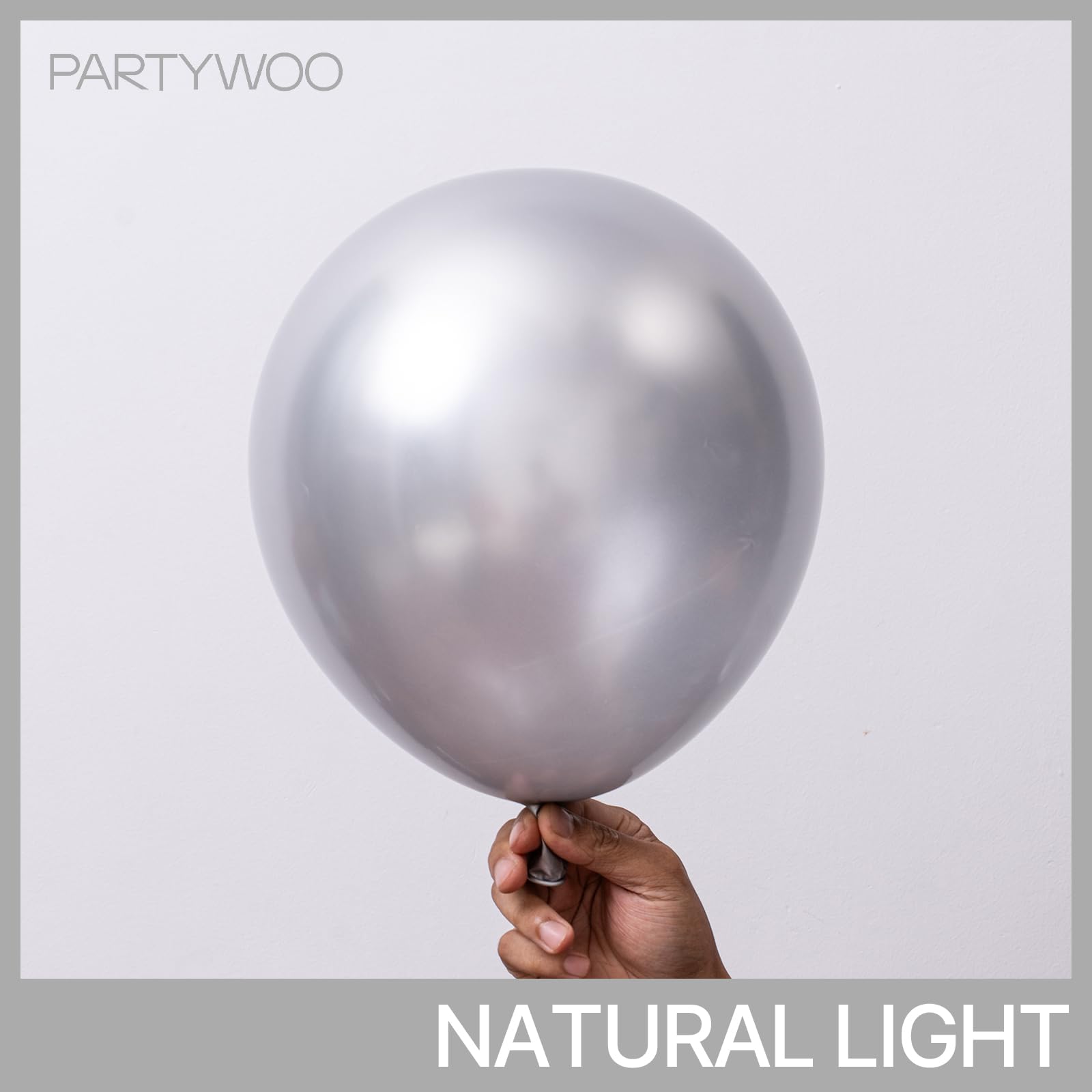 PartyWoo Metallic Silver Balloons 90 pcs Different Sizes Pack of 18 12 10 5 Inch Chrome Silver Balloon Arch Kit Garland for Graduation New Year Wedding Birthday Party Decorations Silver-G102