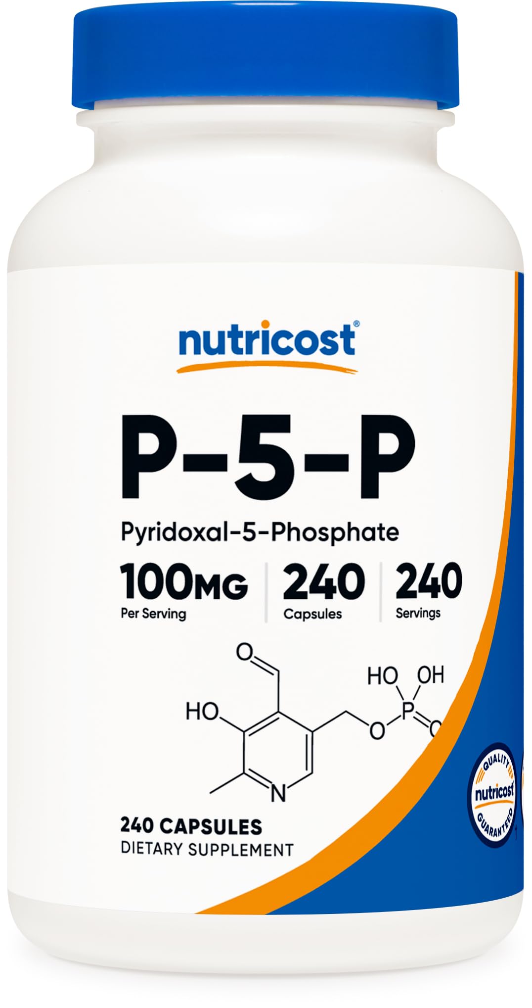 Nutricost P5P Vitamin B6 Supplement 100mg, 240 Capsules (Pyridoxal-5-Phosphate) - Vegetarian Friendly, Non-GMO, Gluten Free