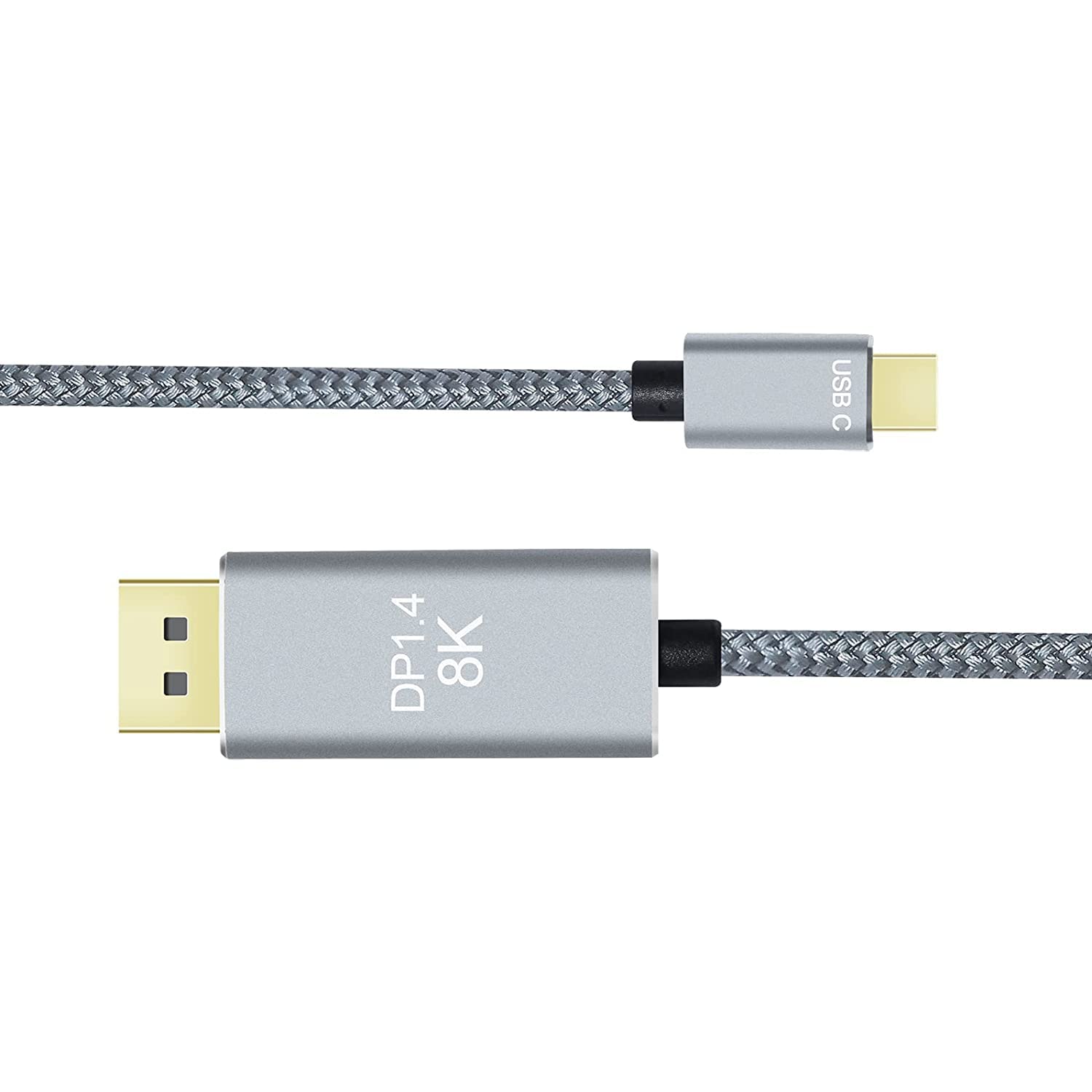 DCHAV 8K USB-C to DisplayPort Cable 3-Foot 4K@144Hz 8K@60Hz 2K@165Hz USB to DP Adapter Display Port Cord Nylon Braided Aluminum Connector for Monitor Computer Laptop Television Tablet