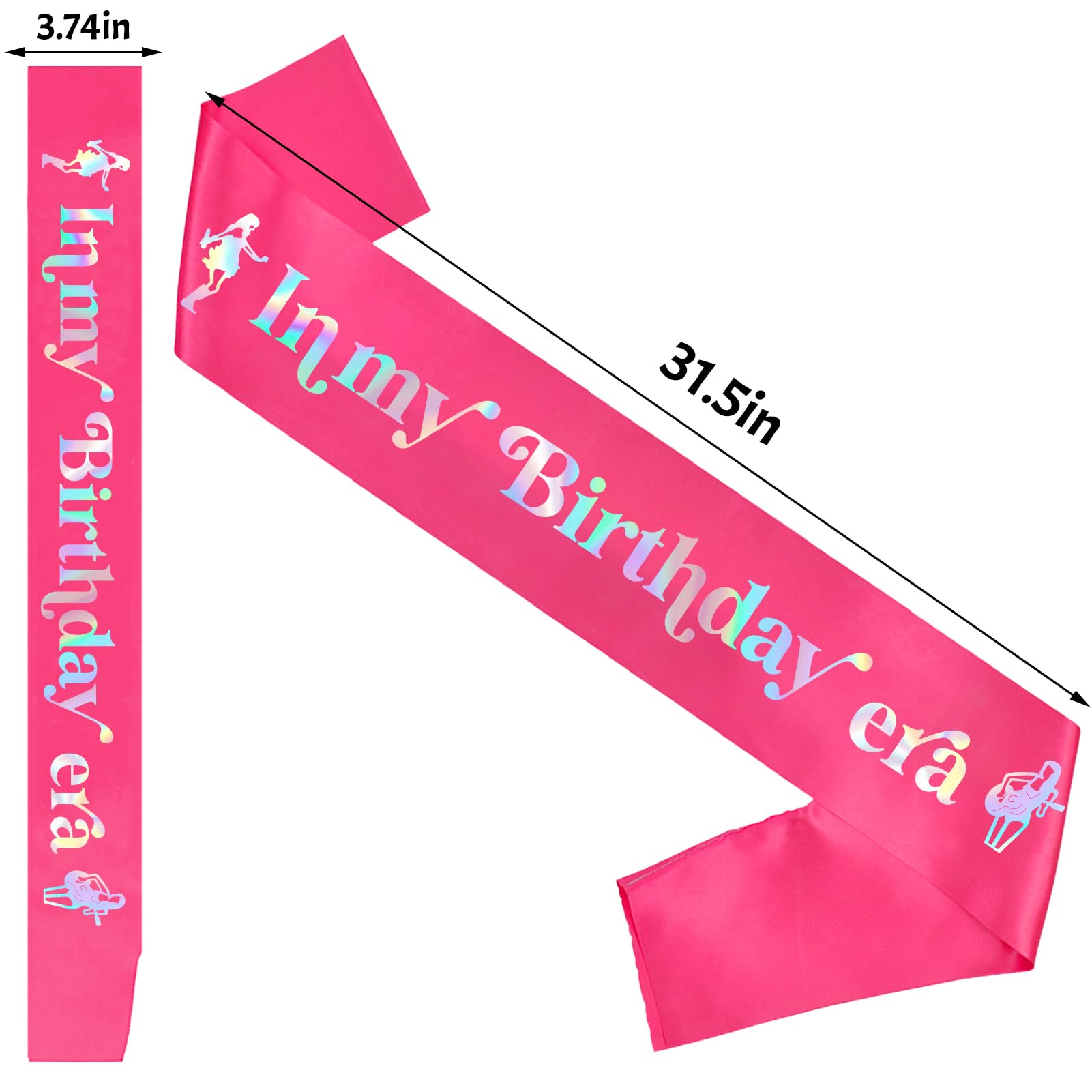 SKJIAYEE In My Birthday Era Birthday Sash with Iridescent Foil, Hot Pink Birthday Sash Decorations for Girls Women Any Birthday Party, Popular Singer Party Favors, Music Girl's Birthday Gifts