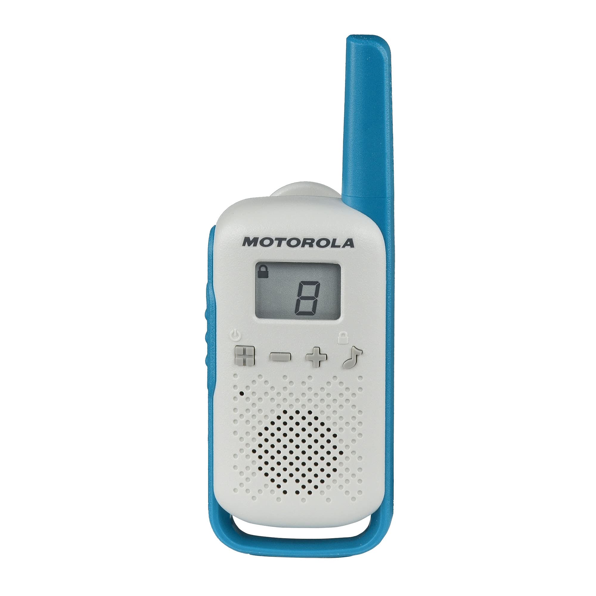 Motorola Solutions, Portable FRS, T114, Talkabout, Two-Way Radios, Battery Operated, 22 Channel, 16 Mile, White/Blue, 2 Pack