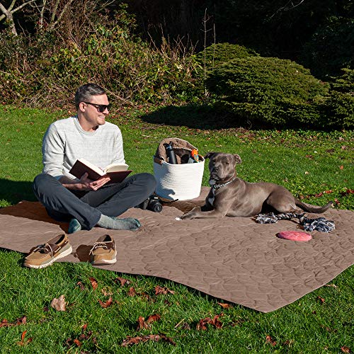Furhaven Waterproof & Non-Slip King Size Mattress Cover Protector for Dogs & Cats, Washable, For Beds, Couches, & Car Seats - Quilted Twill Blanket Mattress Cover - Brownstone, Jumbo/King Size