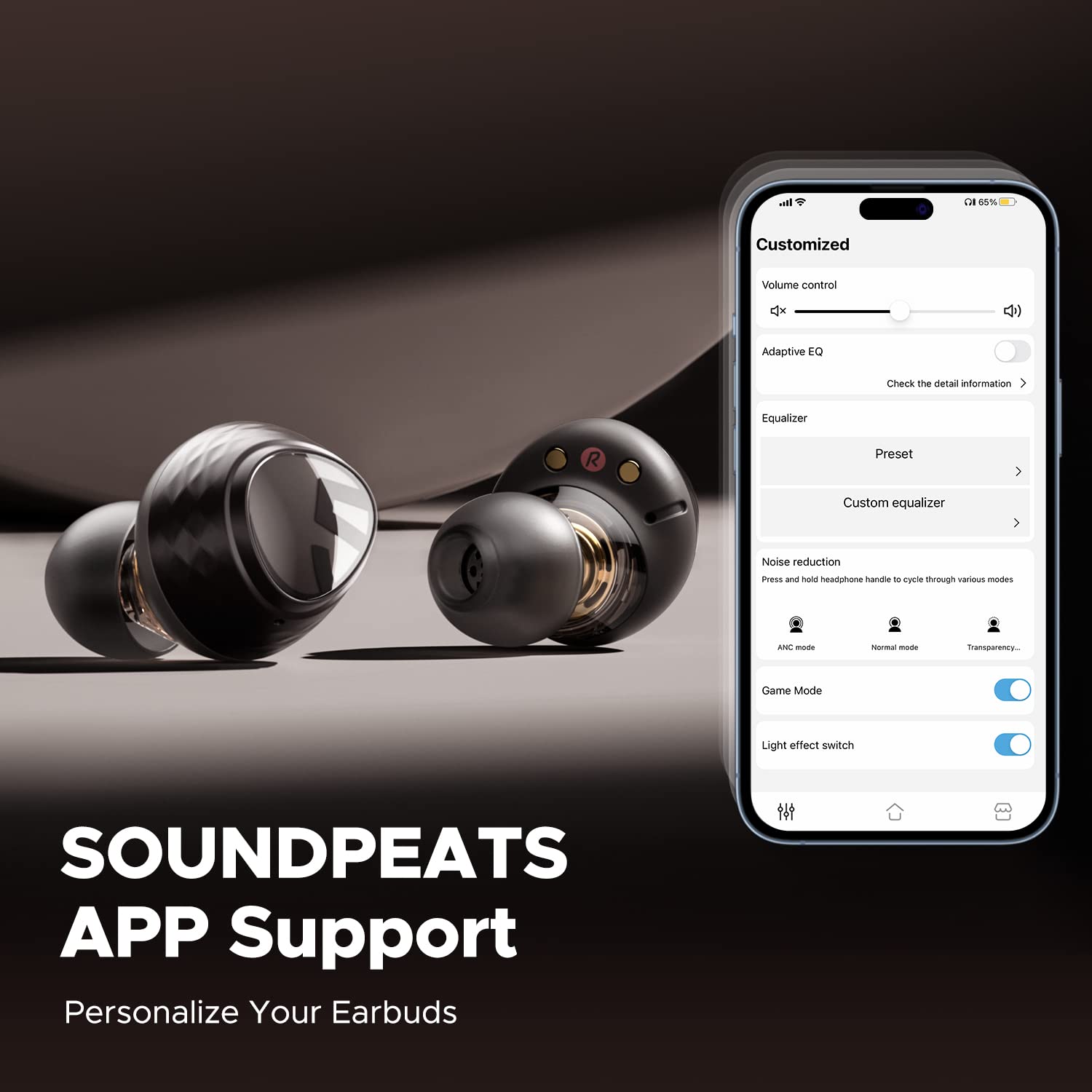 SoundPEATS Wireless Earbuds, Engine4 HiFi Stereo Earphones Coaxial Dual Dynamic Drivers Ear Buds, 43Hrs Bluetooth 5.3 High-Fidelity Headphones, Multipoint Pairing Bluetooth Earbuds with Hi-Res & LDAC