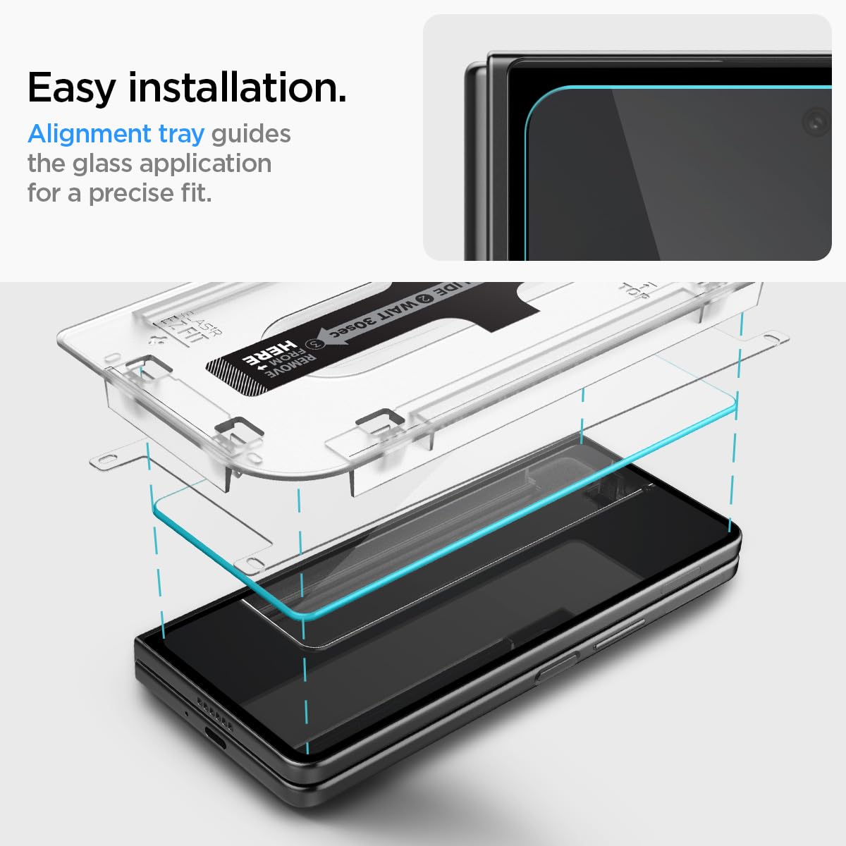 Spigen Tempered Glass Screen Protector [GlasTR EZ FIT] designed for Galaxy Z Fold 5 [2 Pack]