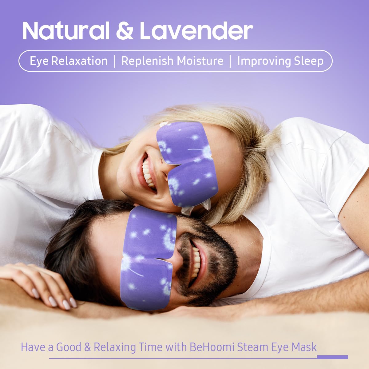 BeHoomi Steam Eye Mask, 10 Packs Heated Eye Mask, Self Heating Disposable SPA Warm Compress for Eyes Sleep Mask, Travel Essentials & Relaxation Gifts, Stocking Stuffers (Lavender Scent)