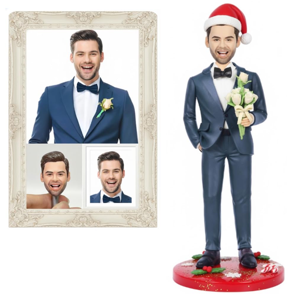 Custom Bobble Head – Personalized Bobblehead Figurines with Skin Tone, Hair & Accessories | Couples, Family, Group, Graduation & Business | Proof Provided Prior to Completion