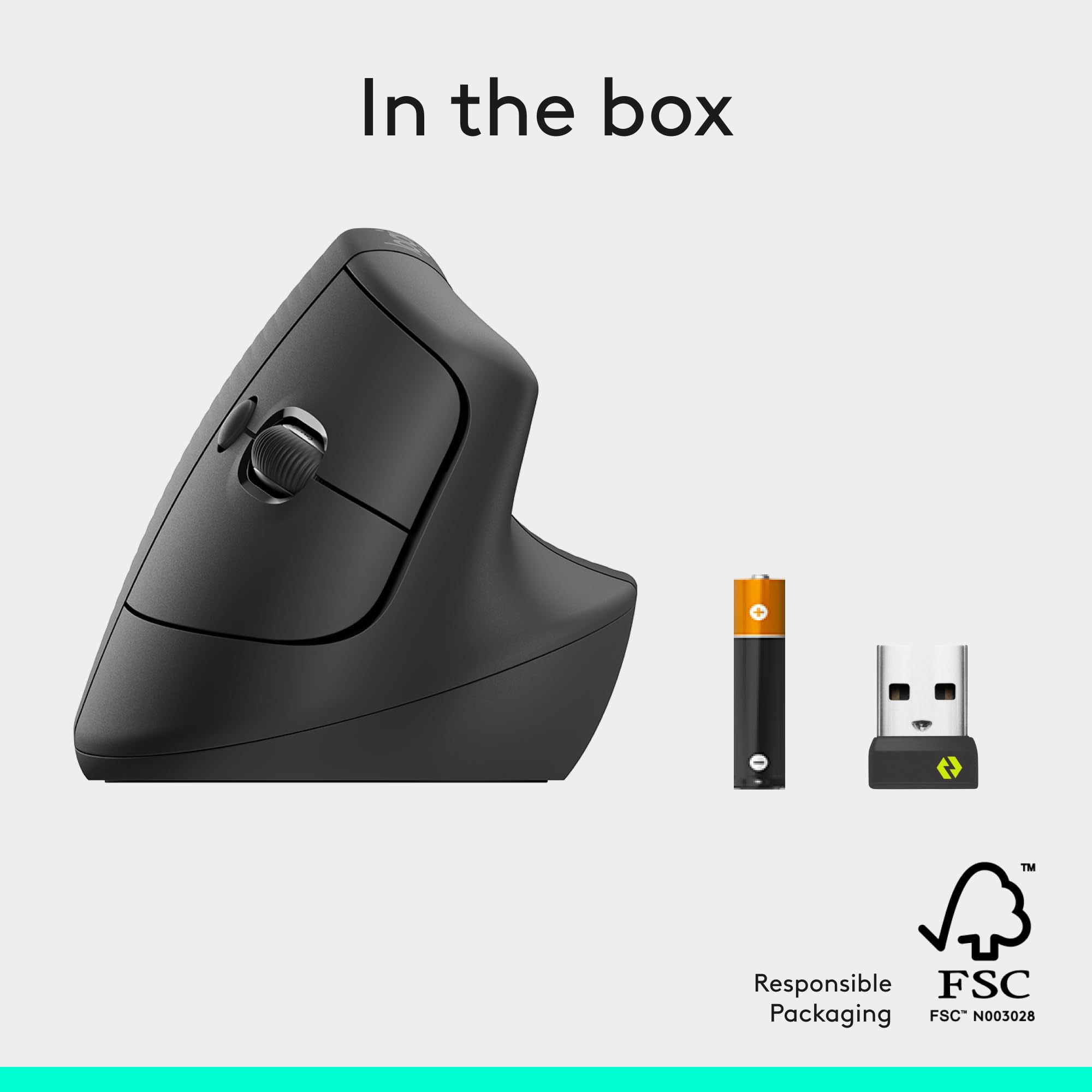 Logitech Lift Vertical Ergonomic Mouse, Wireless, Bluetooth or Logi Bolt USB Receiver, Quiet clicks, 6 Buttons, Compatible with Windows/macOS/iPadOS, Laptop, PC - Graphite