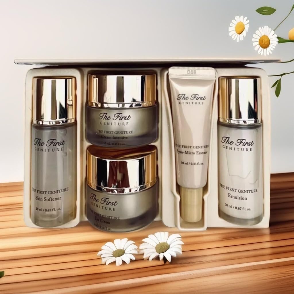 Korea Luxury Skincare_NEW The First Geniture Special Moisture Gift Set 5 items Travel Kit (Skin Softener, Emulsion, Essence, Eye Cream, Cream)