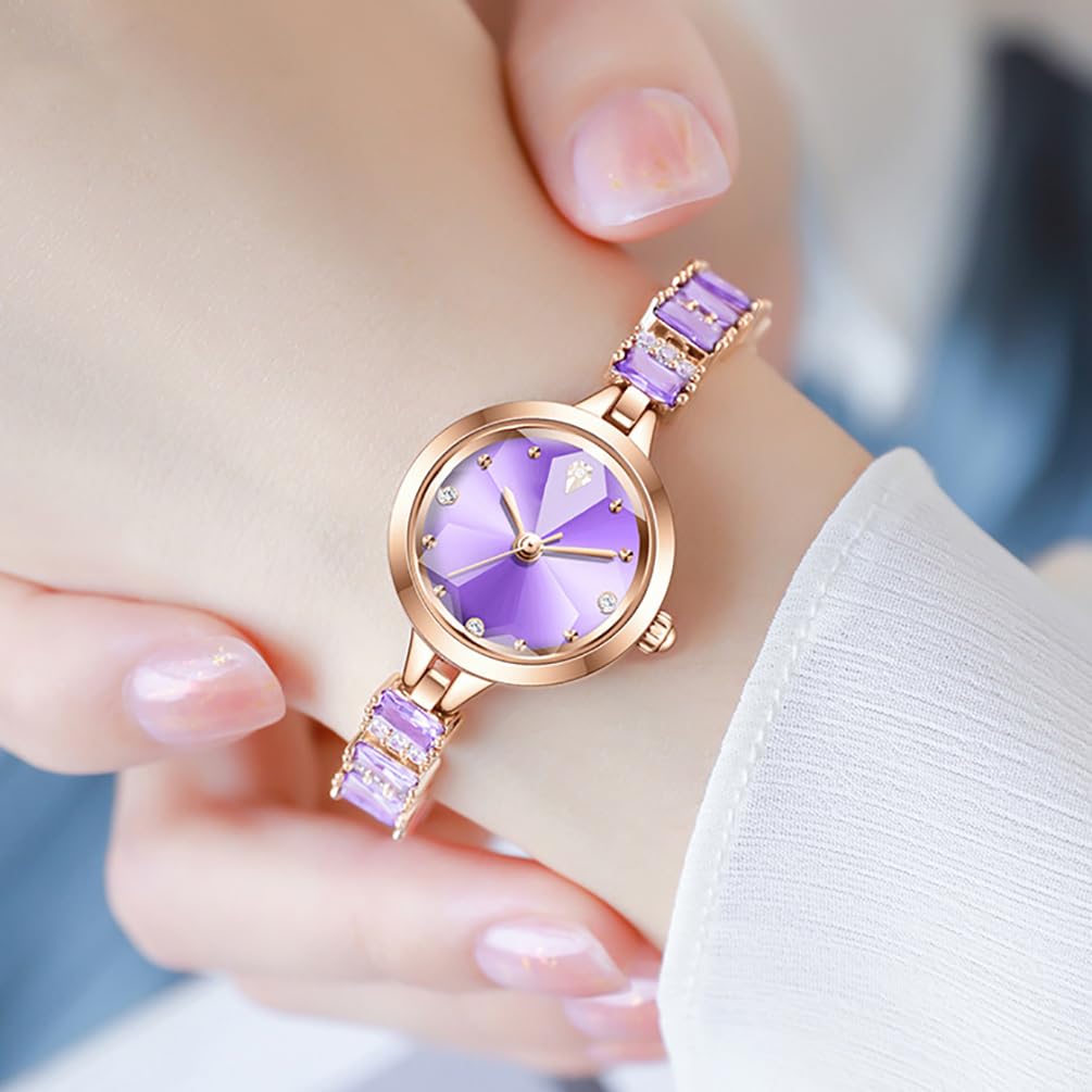 BESTKANG Crystal Women's Watch Diamond Fashion Luxury Elegant Waterproof Women's Wrist Watch (Purple)