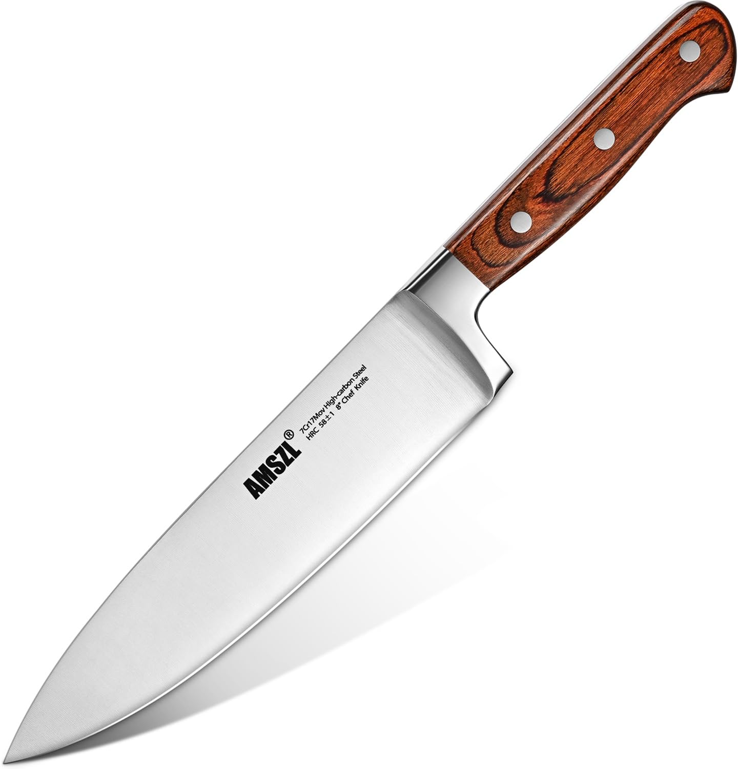 AMSZL Professional Chef's Knife 8 inch - High Carbon Steel - Ultra Sharp - Gift Box