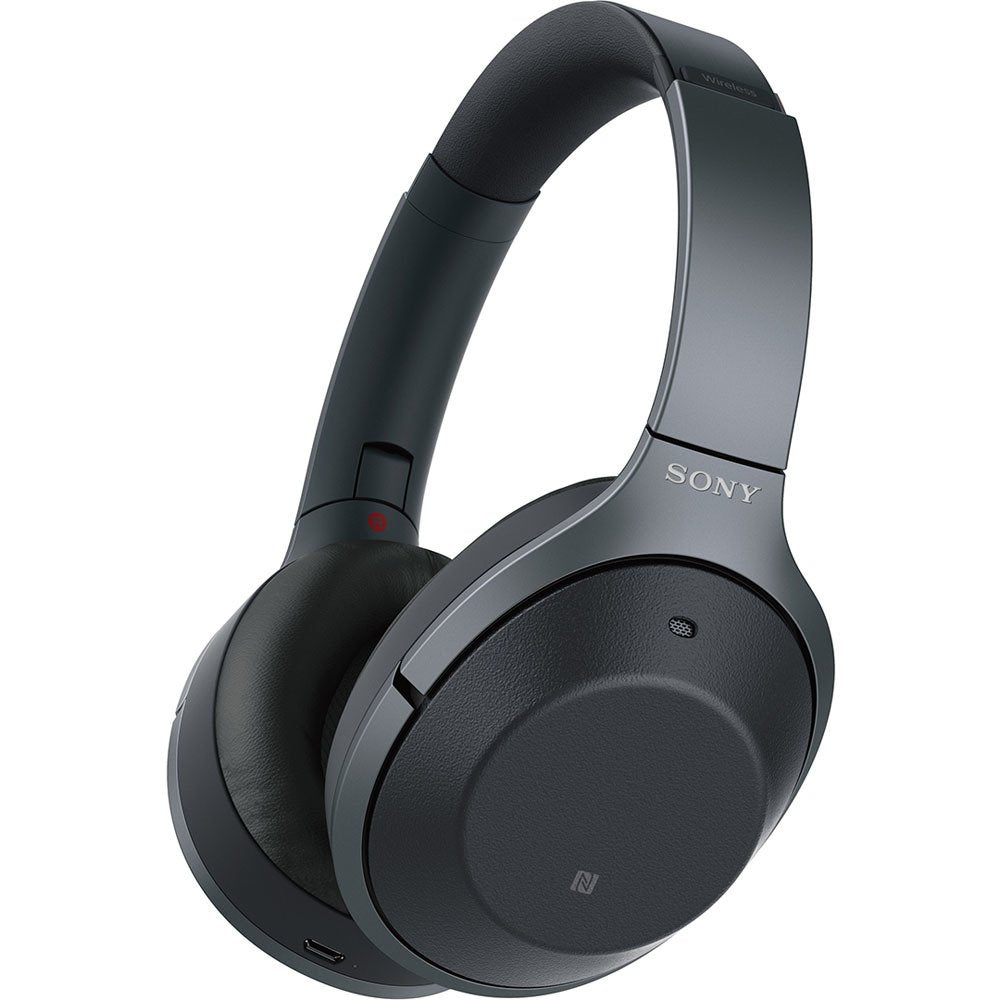 Sony Noise Cancelling Headphones WH1000XM2: Over Ear Wireless Bluetooth Headphones with Microphone - Hi Res Audio and Active Sound Cancellation - Black (2017 model)