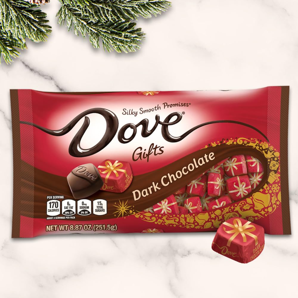 DOVE PROMISES Holiday Gift Dark Chocolate Christmas Candy, 8.87 oz Bag