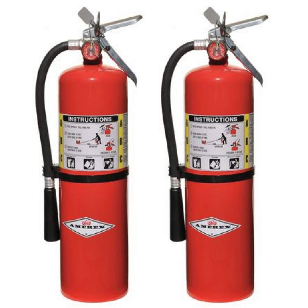 Amerex B456 Wall Mount ABC Dry 10 lb. Fire Extinguisher - Set of 2