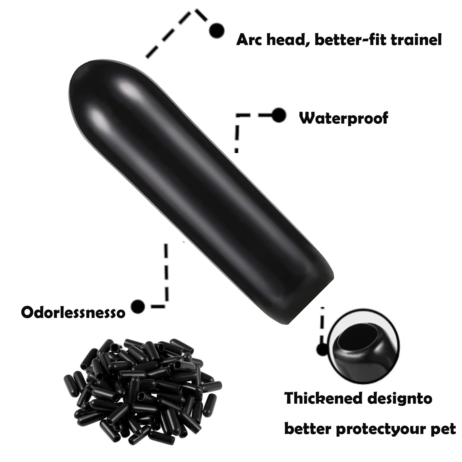 WOSKAR Prong Collar Covers (60 Tips per Pack), Vinyl Comfort Prong Tips for 2.25mm-4.0mm Dog Pinch Collar(3.0mm-3.5mm)