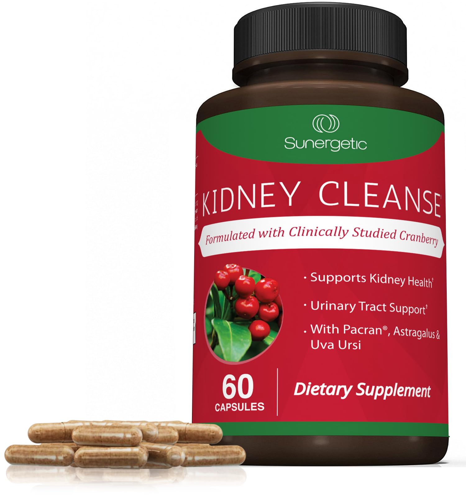 Premium Kidney Cleanse Supplement – Powerful Kidney Support Formula with Cranberry Extract Helps Support Healthy Kidneys & Urinary Tract Support– 60 Vegetarian Capsules