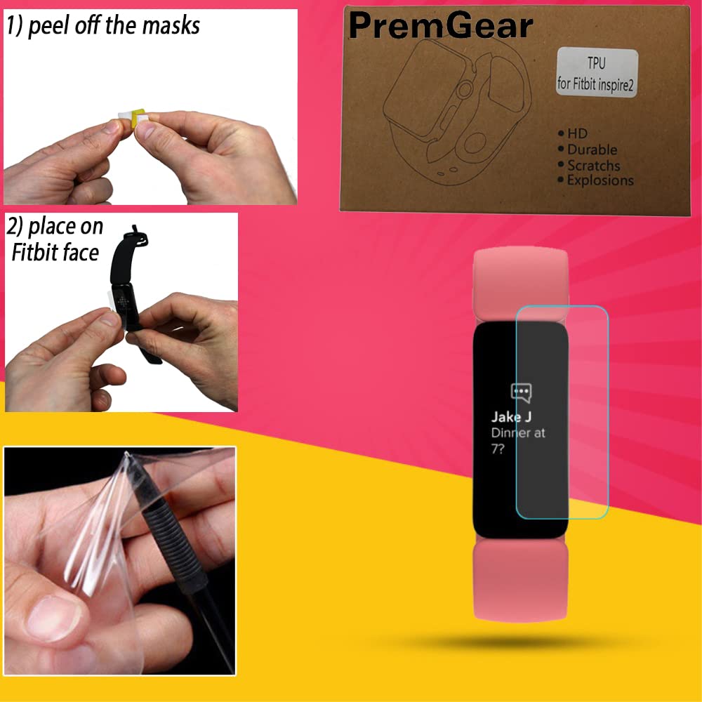 Fitbit Inspire 3 Health & Fitness Activity Tracker (Black) with Workout Intensity, Sleep Tracking, Heart Rate, S & L Bands, 3.3foot Charging Cable, Wall Adapter, Screen Protectors & PremGear Cloth