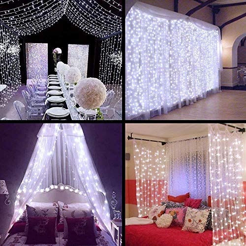 Geanmoki 306 LED Window Curtain String Light Wedding Party Home Garden Bedroom Outdoor Indoor Wall Decorations