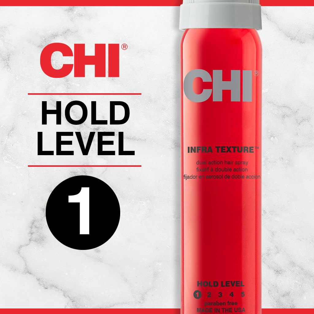 CHI Infra Texture Dual Hair Spray, For Shine, Movement & Texture, Suitable For All Hair Types, Sulfate & Paraben-Free, 2.6 Oz