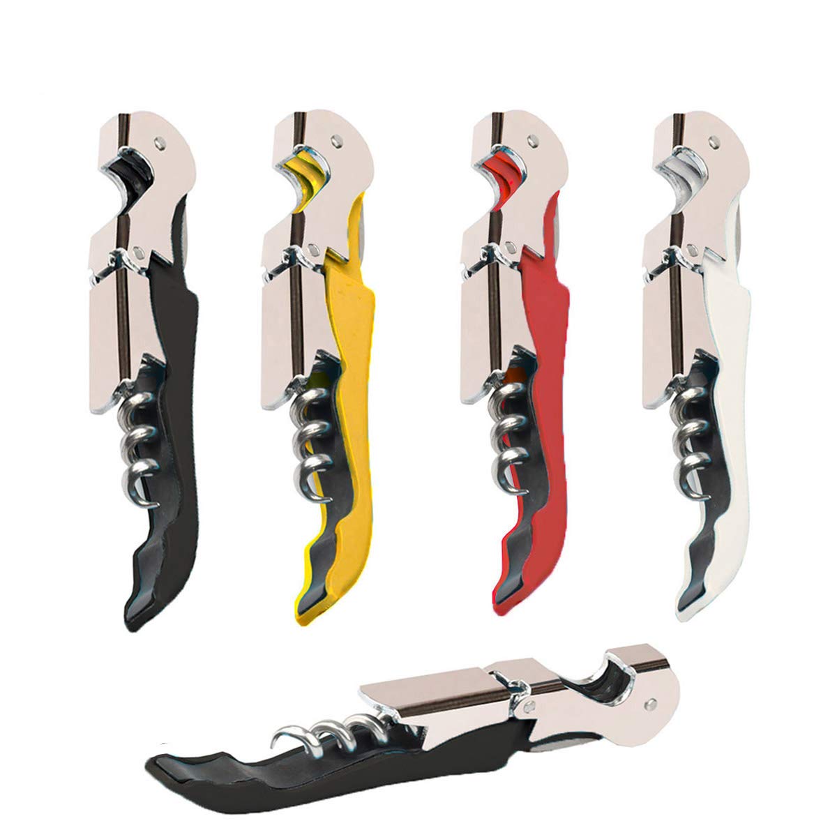 Professional Waiter Corkscrew Wine Openers Set (4 PCS),Upgraded with Heavy Duty Stainless Steel Hinges Wine Key for Restaurant Waiters, Sommelier, Bartenders