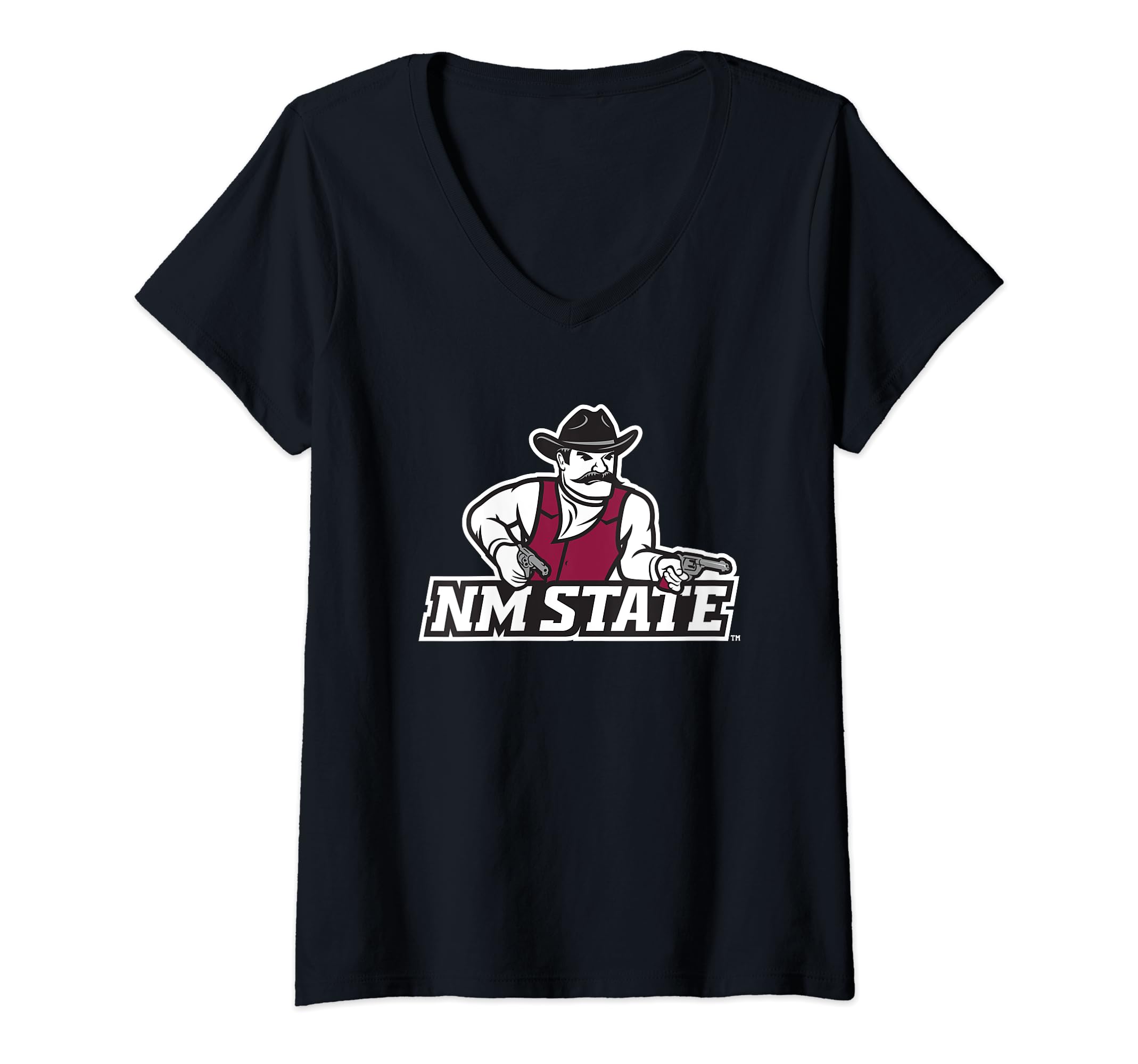 Womens New Mexico State Aggies Icon Logo Officially Licensed V-Neck T-Shirt