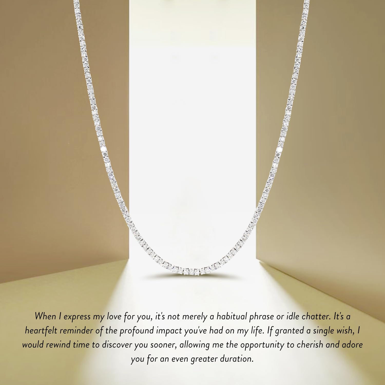 8 Carat Round Cut Lab Grown Diamond Tennis Necklace 18" 14K White Gold - Jewelry Gifts for Womens or Her