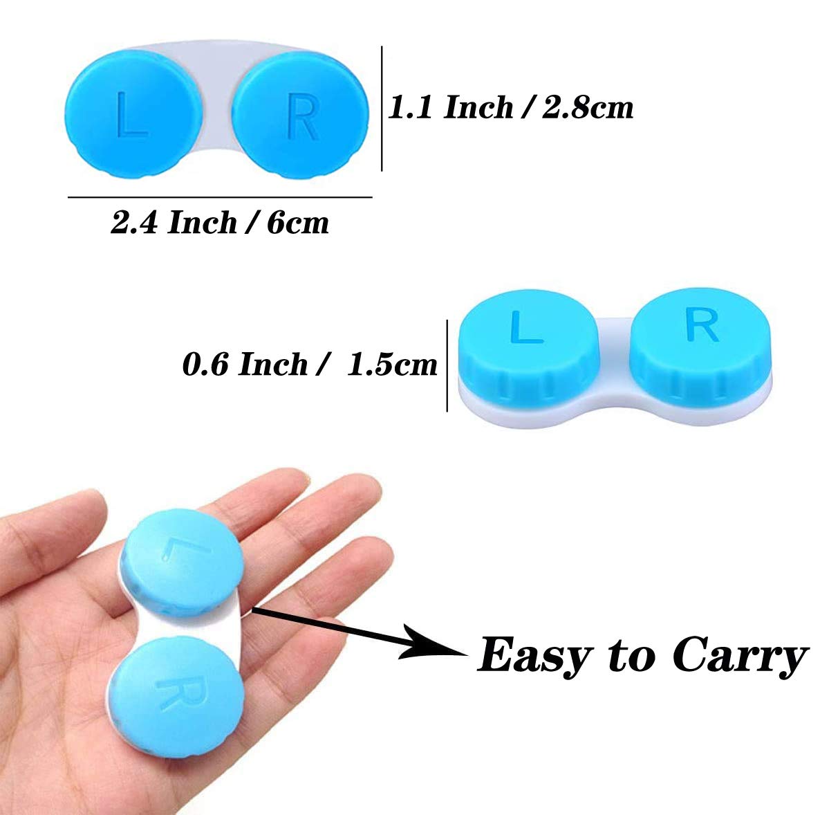 KISEER 12 Pack Colorful Contact Lens Case Box Holder Container Soak Storage Kit