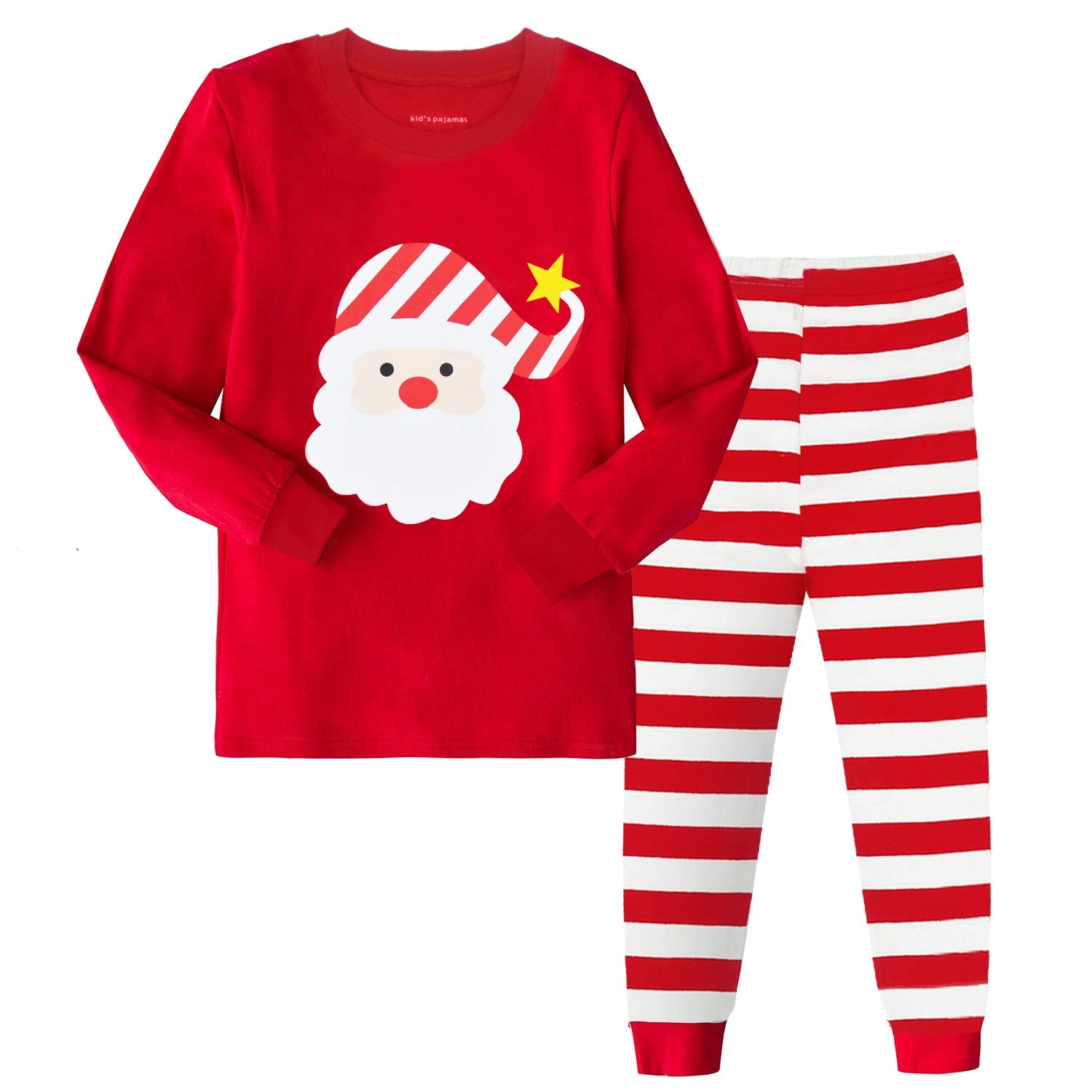 Tphon Girls Christmas Pajamas Toddler Boy Kids Holiday Pajamas Set Santa PJS Winter Sleepwear Children Clothes(Red,6T)