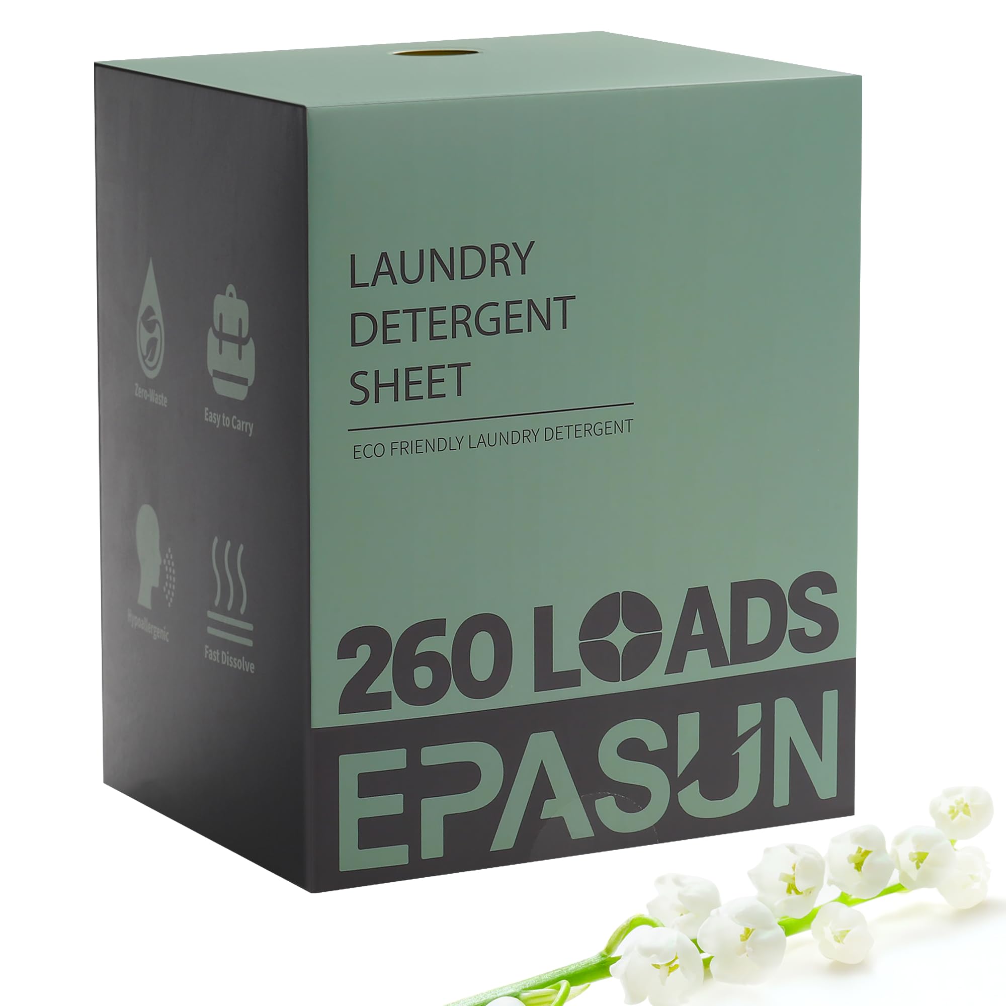 Laundry Detergent Sheets 260 Sheets, Fresh Scent Laundry Sheets, Eco-Friendly Liquidless Soap Strips, Plant-based, Hypoallergenic Washing Supplies, 260 Loads
