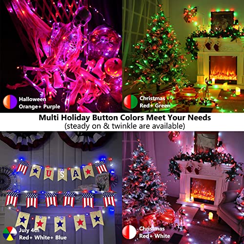 BrizLabs Halloween Fairy String Lights, 33ft 100 LED Color Changing Christmas Fairy Lights with Remote Timer, USB RGB Halloween Lights Dimmable Twinkle Xmas Tree Light for Xmas Halloween Party Wedding