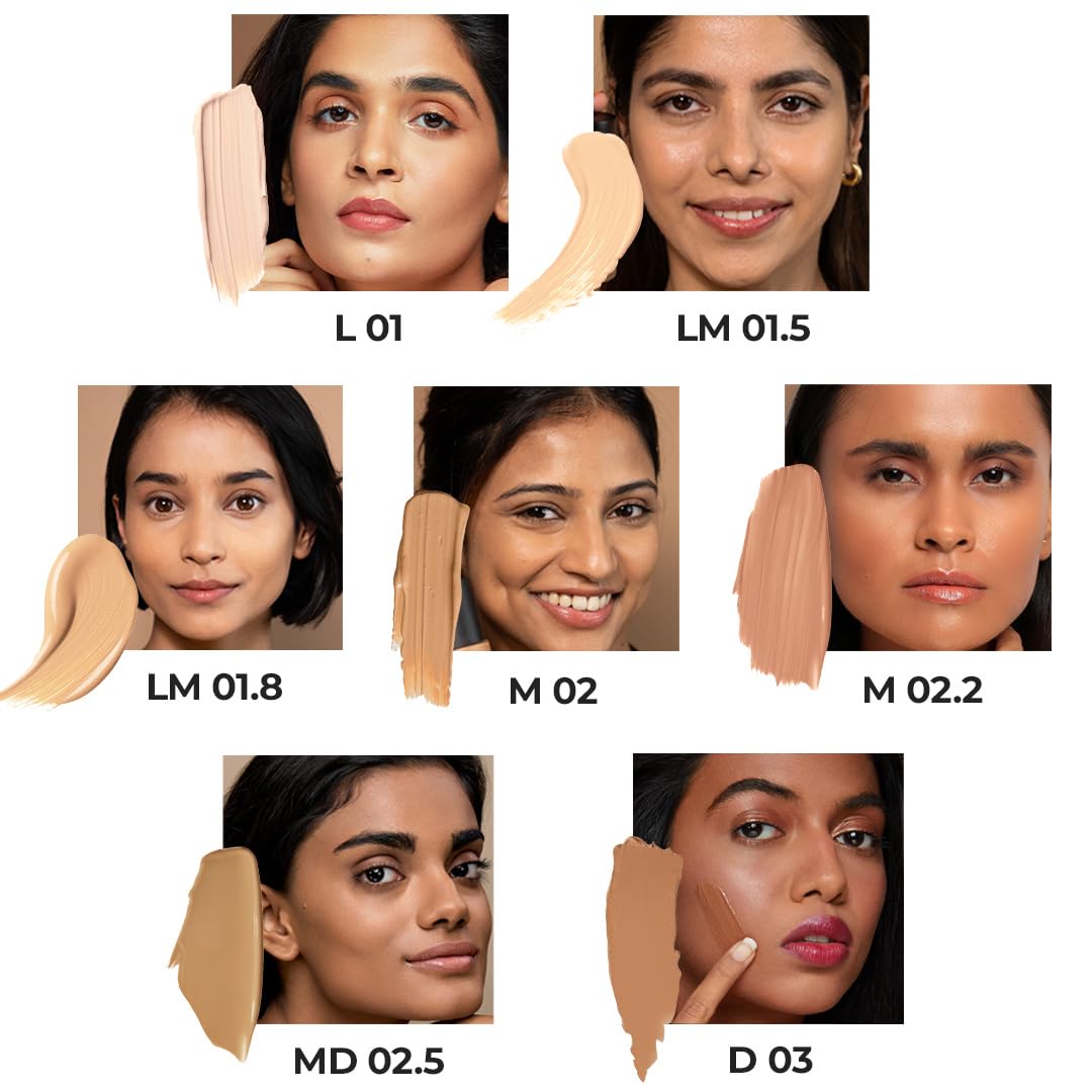 RUBY'S ORGANICS Liquid Foundation | Waterproof Full Coverage Long Lasting | Matte & Poreless, Full Coverage Blendable Normal to Oily Skin | Paraben and Synthetic Free| Shade LM 01.5, 30 ML