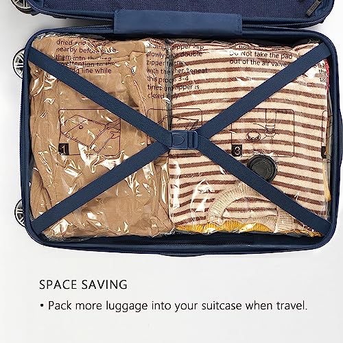 SUOCO 6 Combo Vacuum Storage Bags, Travel Clothes Space Saver Bags, Compression Airtight Seal Bags for Clothing, Pillows, Comforters, Blankets (Pump Not Included)