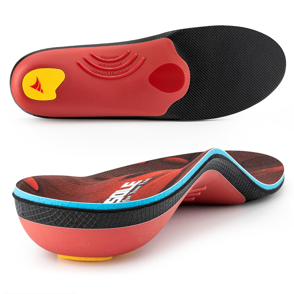 VALSOLE 250+ lbs Plantar Fasciitis High Arch Support Insole for Men Women,Heavy Duty Support Pain Relief Orthotics Insert,Relieve Flat Feet,High Arch,Foot Pain,Standing All Day Boot Work Shoe Insole