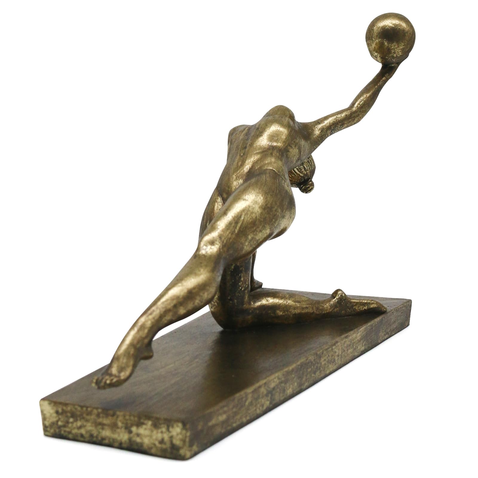Lukitas Gymnast Statue and Sculpture Decor, Rhythmic Gymnastics Figurine, Modern Desktop Ornament for Home Office Living Room, Golden, Resin L14''