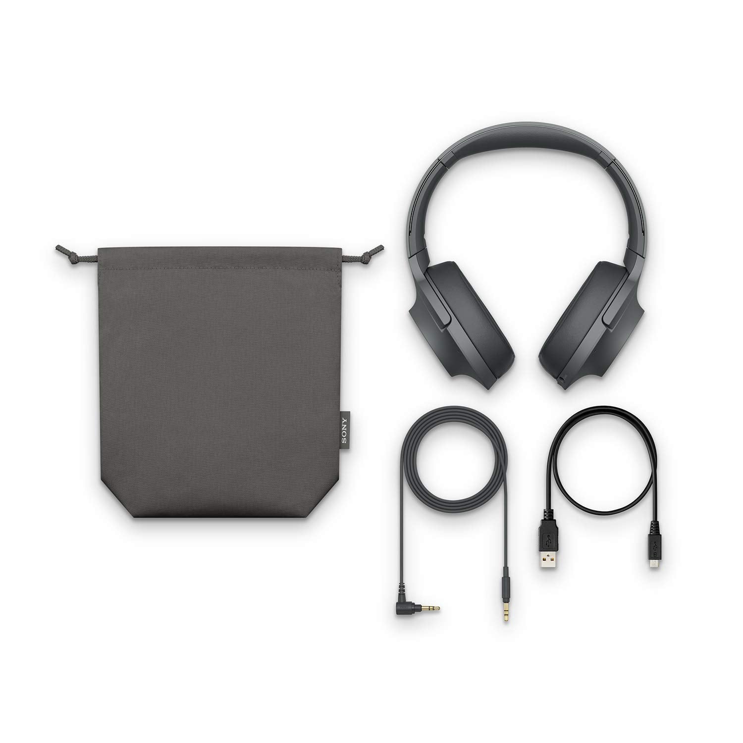 SONY WH-H900N h.Ear on 2 Wireless Over-Ear Noise Cancelling High Resolution Headphones (Black/Grey) (Renewed)