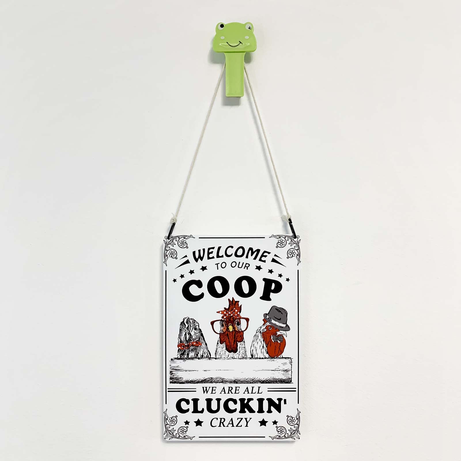 Bestylez Welcome To Our Coop Funny Chicken Sign Chicken Coop Sign Chicken Decor 12" * 8" (215)